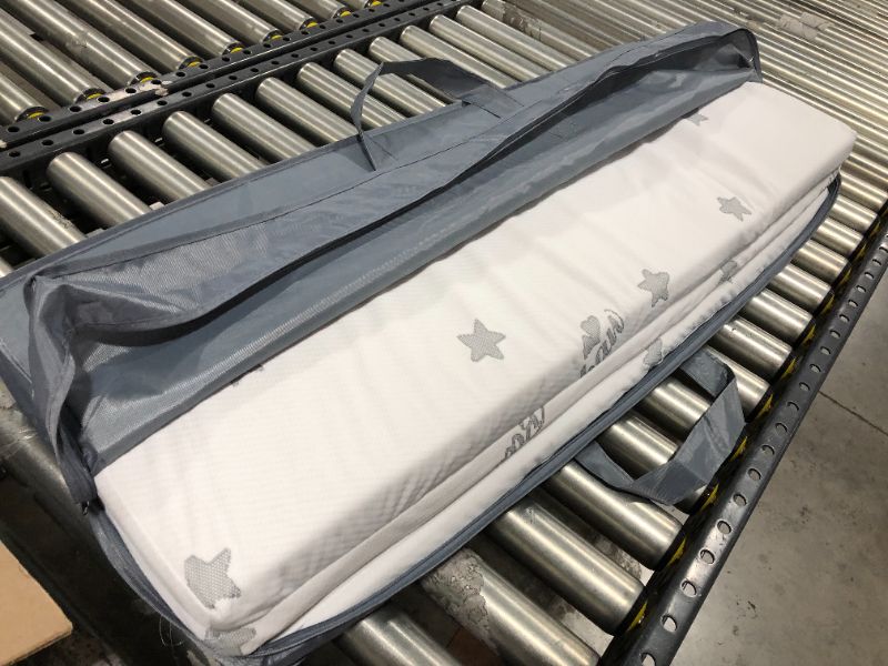 Photo 1 of Trifold Pack and Play Mattress Topper 38" x 26", Waterproof Breathable Soft Portable Foldable Playard Mattress Pad, Baby Portable Foam Playpen Mattresses with Removable Zippered Cover
