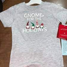 Photo 1 of **PACK OF 12** TARGET WONDERSHOP KID’S MATCHING GNOME FOR THE HOLIDAYS GRAY, SIZE M KIDS T SHIRT