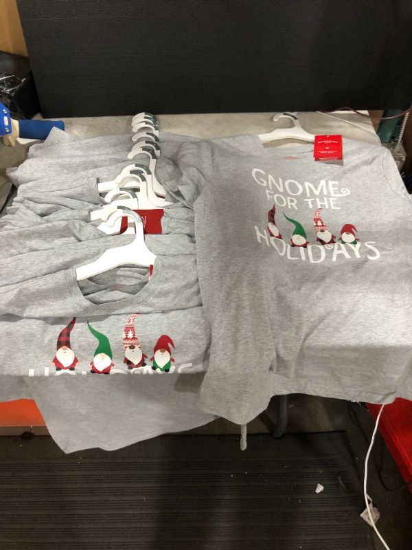 Photo 2 of **PACK OF 12** TARGET WONDERSHOP KID’S MATCHING GNOME FOR THE HOLIDAYS GRAY, SIZE M KIDS T SHIRT