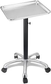 Photo 1 of Bokoak Metal Salon Tray for Tattoo Cutting Medical Dental on Wheels,Rolling Trolley Cart Hair Styling Station Equipment