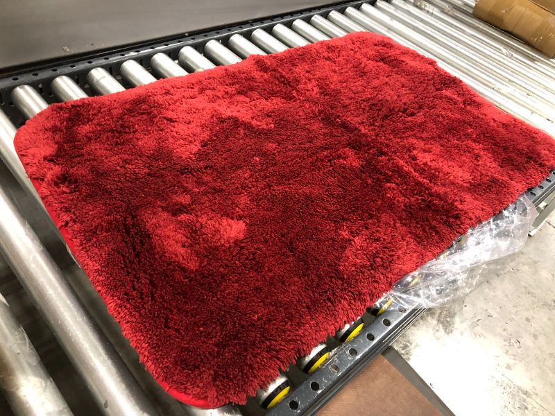 Photo 1 of 24 X 39 INCH PLUSH RED BATH MAT