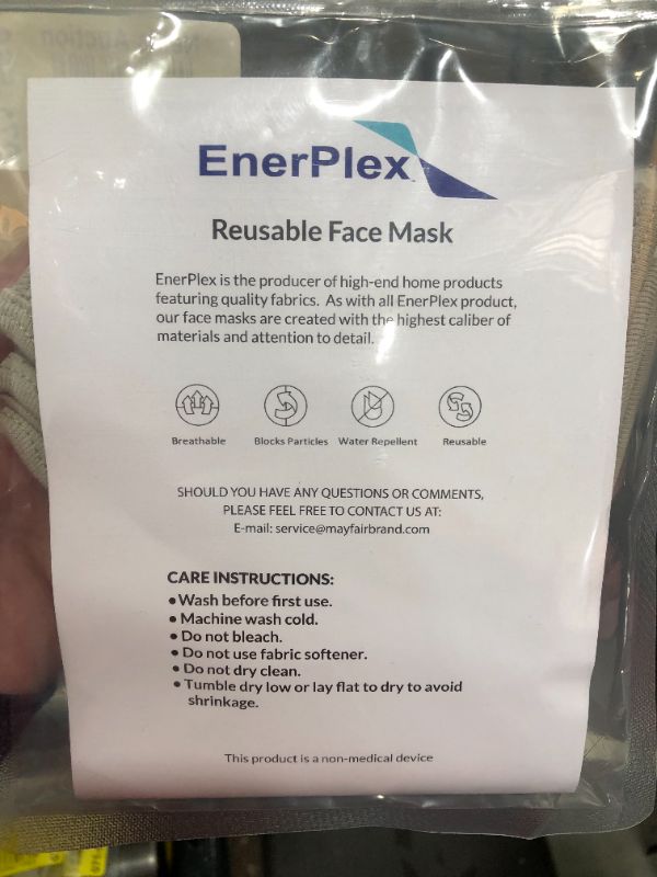 Photo 3 of EnerPlex EXTREME Comfort XL 3-Ply Reusable Face Mask - Breathable Comfort, Fully Machine Washable, Extra Large Sand Face Masks XL (3-Pack) - Sand