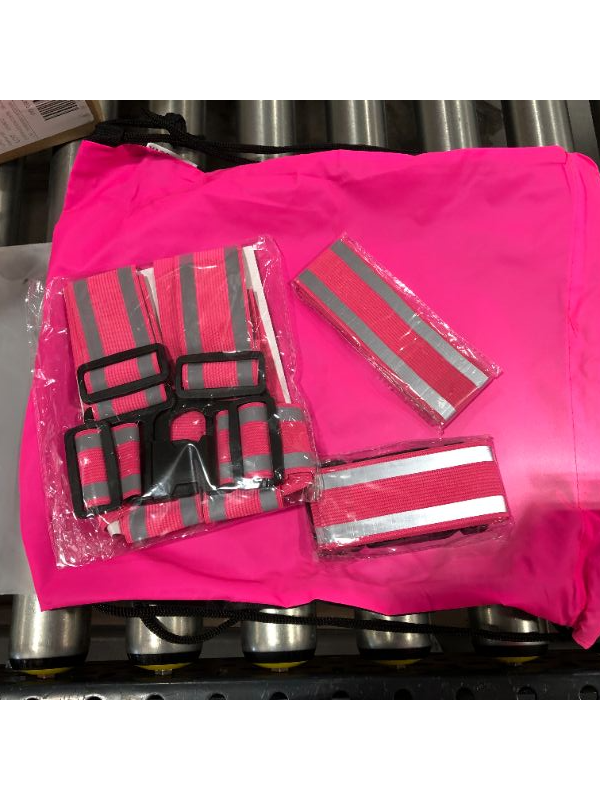 Photo 3 of Reflective Vest- Adjustable, Breathable Waterproof, and Lightweight. In bright pink with carrying case.