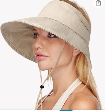 Photo 1 of Wide Brim Sun Visor for women in Tan