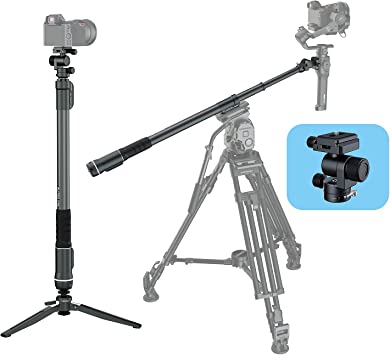 Photo 1 of Moza Slypod Pro 3-In-1 Motorized Carbon Fiber Monopod Master Kit with Mini Tripod Legs, Pan & Tilt Head