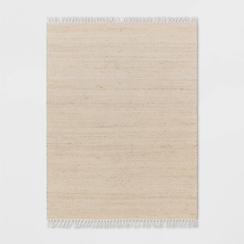 Photo 1 of 5'x7' Handloom Woven Area Rug Natural/Ivory - Threshold™