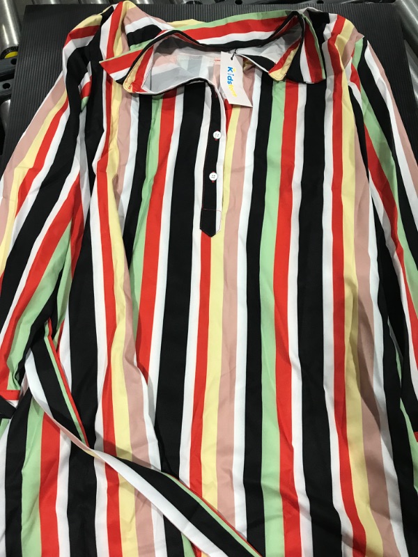 Photo 2 of Kid form 2XL Women's Multi-color Striped Pattern V-neck Blouse