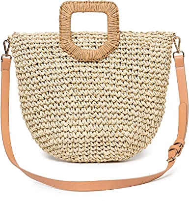 Photo 2 of Straw Shoulder Bag, Kadell Straw Clutch Women Handmade Straw Bag Summer Beach Envelope Purse Wallet