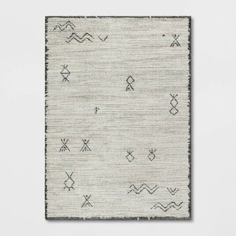 Photo 1 of 5'x7' Vola Geometric Symbol Area Rug Gray - Project 62