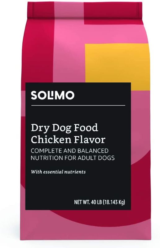 Photo 1 of  Solimo Basic Dry Dog Food with Grains (Chicken or Beef Flavor) exp. 02.2022
