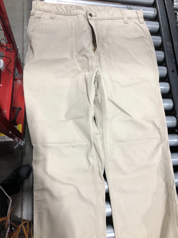 Photo 2 of Carhartt Men's Cotton Relaxed Fit Twill 5-Pocket Work Pant | Field Khaki | 38W 34L
