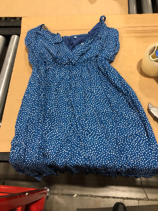 Photo 1 of Blue dress with white dots. Medium