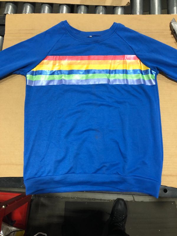 Photo 1 of blue rainbow shirt, small
