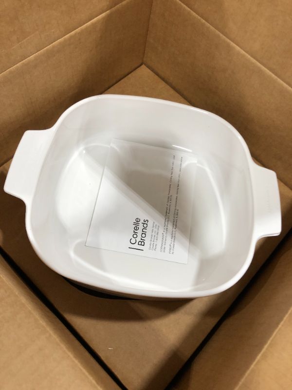 Photo 4 of CorningWare Pyroceram Classic Casserole Dish with Glass Cover, White, Square, 2 Quart, 2 Liter (Medium)
