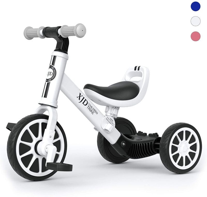 Photo 1 of XJD 3 in 1 Kids Tricycles for 10 Month to 3 Years Old Kids Trike Toddler Bike Boys Girls Trikes for Toddler Tricycles Baby Bike Infant Trike with Adjustable Seat Height and Removable Pedal
