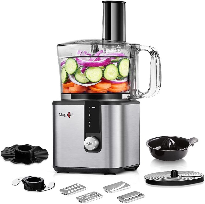 Photo 1 of [2022] MAGICCOS 8 Cup Food Processor, 750W 7-in-1 Multifunctional Food Processor Vegetable Chopper, 5 Variable Speeds & Pulse for Chopping, Slicing, Fine/Coarse Grating, Emulsifying & Juicing **DOES NOT FUNCTION!!!!**
