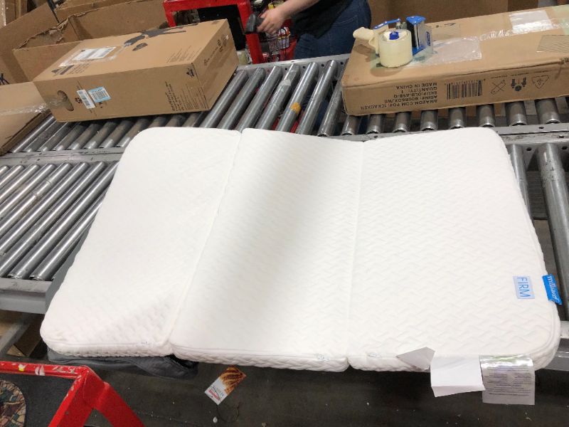 Photo 1 of Tri-Fold Pack N Play Mattress Topper, Portable Foldable Playard Baby Mattress with Firm & Soft Sides, 26x38