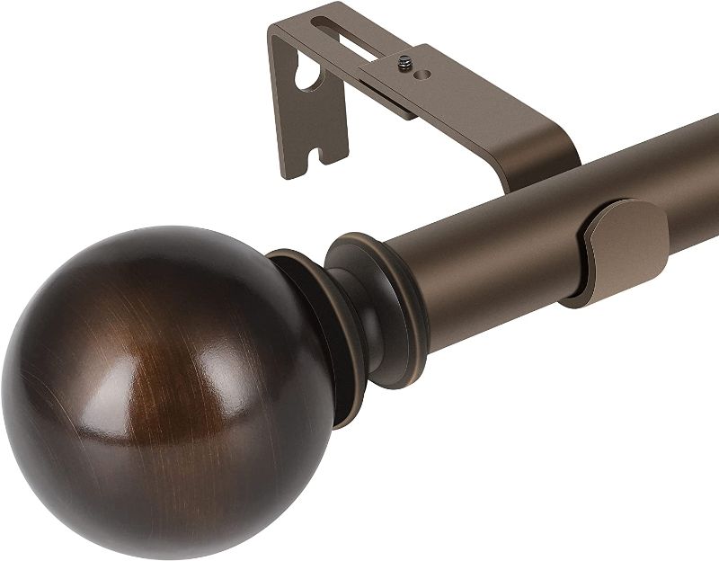 Photo 1 of  Window Curtain Rod with Round Finial, bronze 