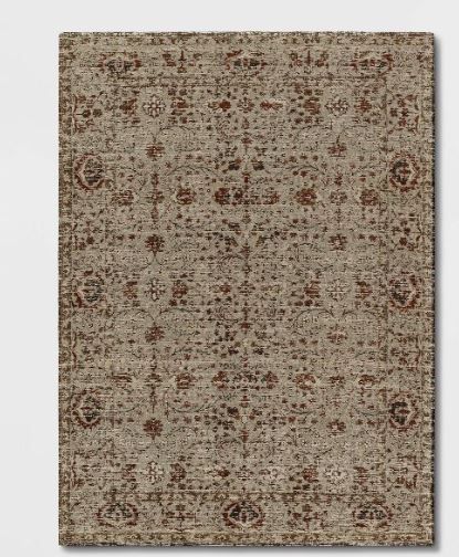 Photo 1 of 5'x7' Oakton Jacquard Chenille Area Rug Rust 