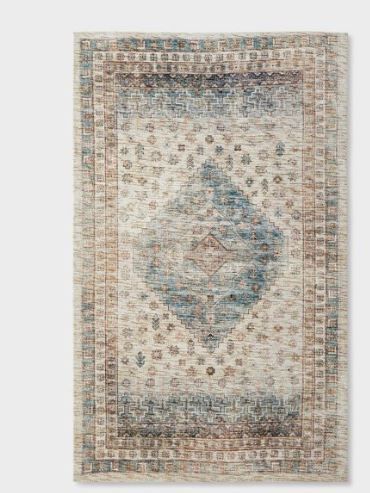 Photo 1 of 3'x5' Light Distressed Diamond Persian Style Rug Neutral
