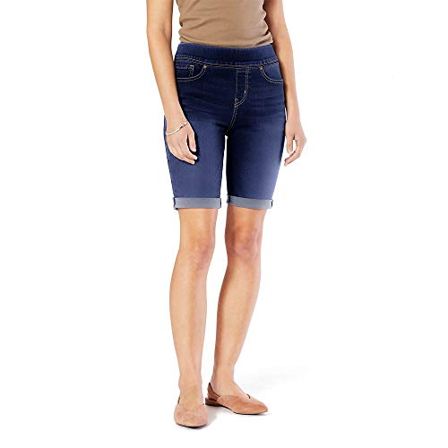 Photo 1 of Signature by Levi Strauss & Co. Gold Label Women's Size Totally Shaping Pull on Bermuda Shorts (Standard and Plus), Sea and Sky, 20
