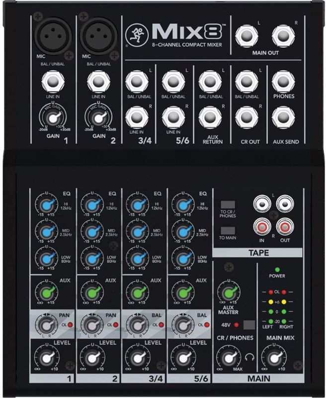 Photo 1 of Mackie Mix8 8-Channel Compact Mixer with Studio-Level Audio Quality
