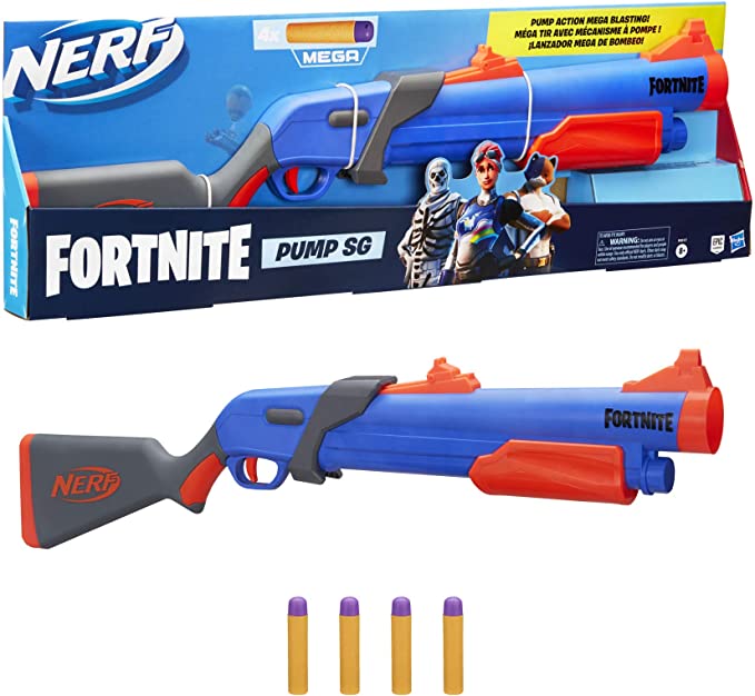 Photo 1 of NERF Fortnite Pump SG Blaster -- Pump Action Mega Dart Blasting -- Breech Load -- 4 Official Mega Darts -- for Youth, Teens, Adults  ** BULLETS NOT INCLUDED**
