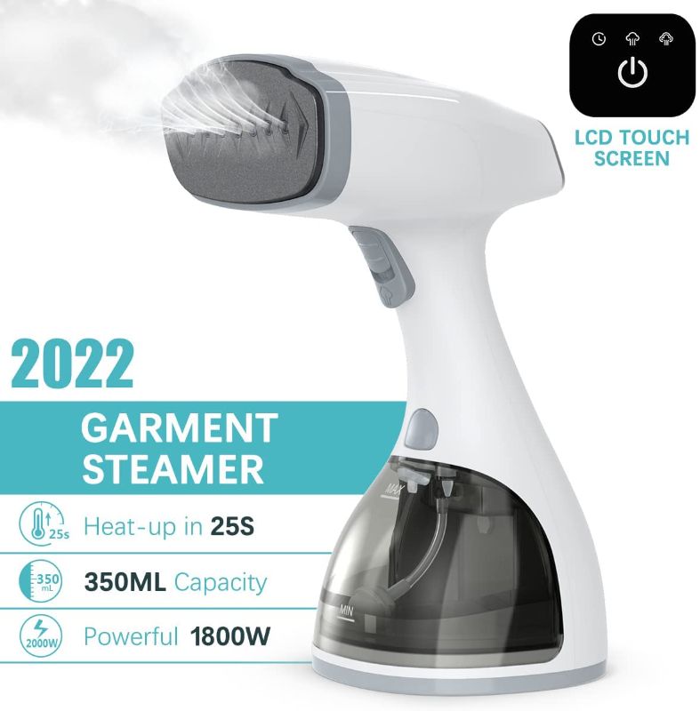 Photo 2 of Steamer for Clothes,1800W 20s Heat Up Handheld Garment Steamer,2 Steam Options Fabric Clothing Steamer, Fabric Wrinkles Remover,Steamer with LCD Smart...
