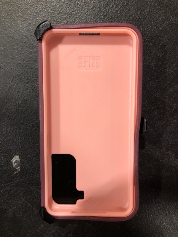 Photo 4 of OtterBox Defender Case for Galaxy S21 FE 5G, Shockproof, Drop Proof, Ultra-Rugged, Protective Case, 4X Tested to Military Standard, BLACK/BURGANDY/PINK
