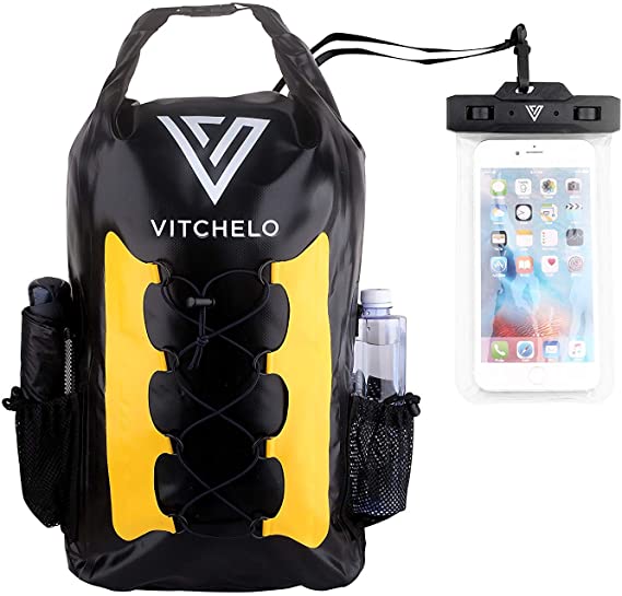 Photo 1 of Vitchelo 30L Waterproof Dry Bag Backpack - Floating Storage Bag - Waterproof Phone Case for Travel, Hiking, Boating, Kayaking, Camping & Beach - 100% Tear-Free Lightweight Lifetime Kayak Bag
