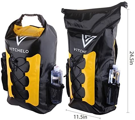 Photo 2 of Vitchelo 30L Waterproof Dry Bag Backpack - Floating Storage Bag - Waterproof Phone Case for Travel, Hiking, Boating, Kayaking, Camping & Beach - 100% Tear-Free Lightweight Lifetime Kayak Bag
