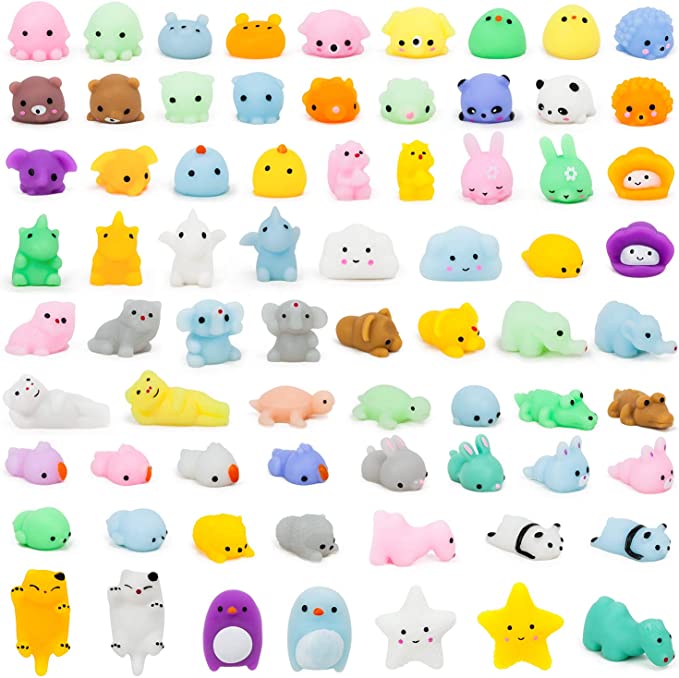 Photo 6 of MISC TOY BOX  ** Sophie La Girafe  +  Baby Love - Musical Animal Giraffe Little Pal - Green  +  72 Pcs Kawaii Squishies, Mochi Squishy Toys for Kids Party Favors, Mini Stress Relief Toys  