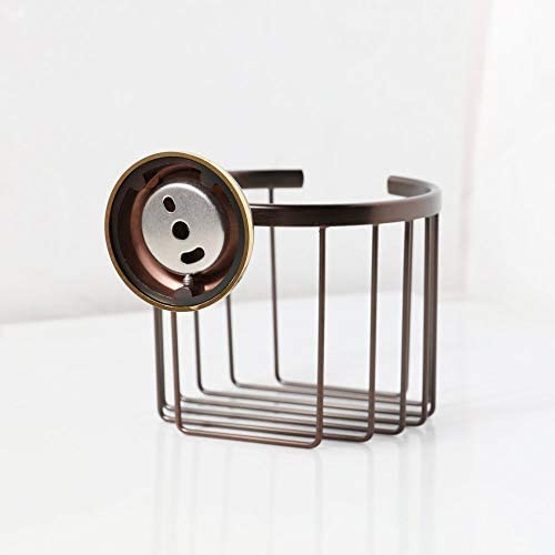 Photo 3 of Bronze Toilet Paper Holder Basket Wall Mount Paper Tissue Roll Organizer for Bathroom, Oil Rubbed Bronze Toilet Tissue Storage, Solid Brass-Rust Resistance
