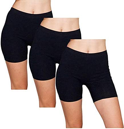 Photo 1 of Emprella Slip Shorts | 3-Pack Black Bike Shorts | Cotton Spandex Stretch Boyshorts for Yoga SIZE LARGE
