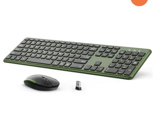 Photo 1 of Ultra-Slim Wireless Keyboard & Mouse Combo by Jelly Comb in Black and Green