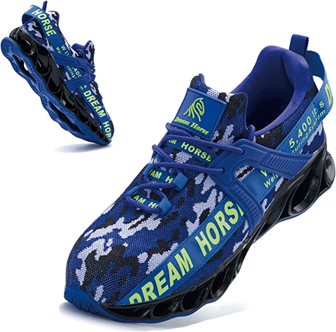 Photo 1 of DREAM HORSE- Indestructible Steel Toe Sneakers in size 12 mens in camoflage blue