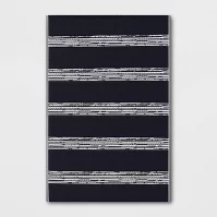 Photo 1 of 4' x 6' Outdoor Rug Dark Navy Stripe - Room Essentials™

