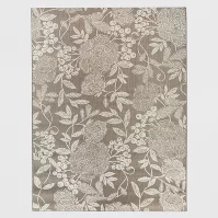 Photo 1 of 7' x 10' Vintage Floral Outdoor Rug Neutral - Threshold™

