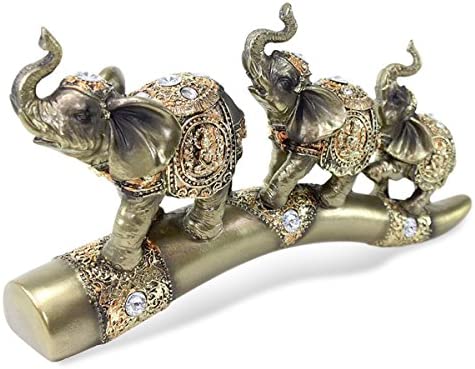 Photo 1 of We pay your sales tax Feng Shui Bronze Three Elephant on Bridge Trunk Statue Wealth Lucky Figurine Gift Home Decor(G16556)