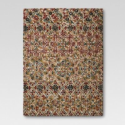 Photo 1 of 5'x7' Marrakesh Floral Tufted Accent Rug Red - Threshold