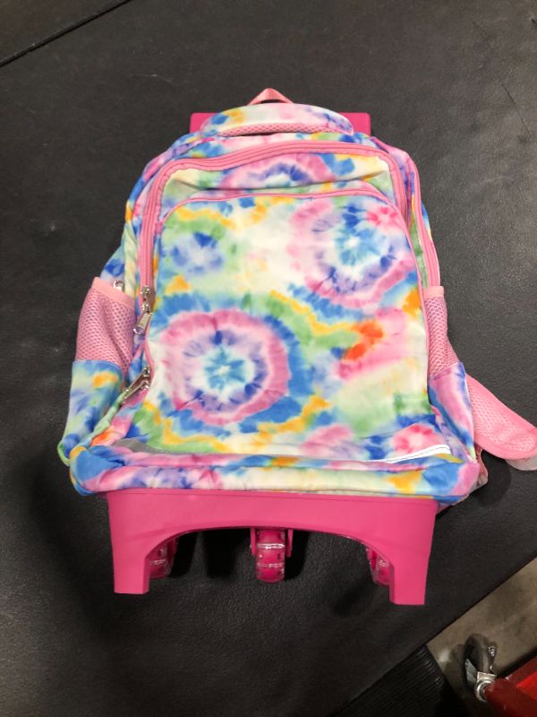Photo 2 of CAMTOP Rolling Backpack Girls Travel Roller Bag with Wheels Kids School Bags Wheeled Luggage Backpack (Tie Dye)