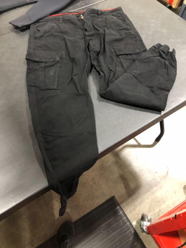 Photo 1 of Men's Black Cargo Pants, Size 38