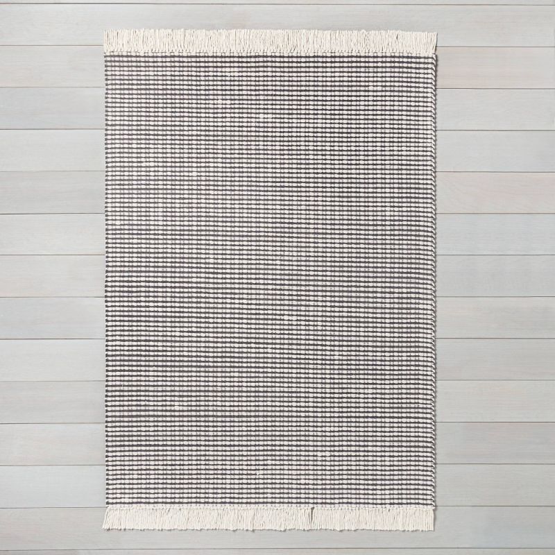 Photo 1 of 5' X 7' Textured Stripe Area Rug / Sour Cream - Hearth & Hand™ with Magnolia