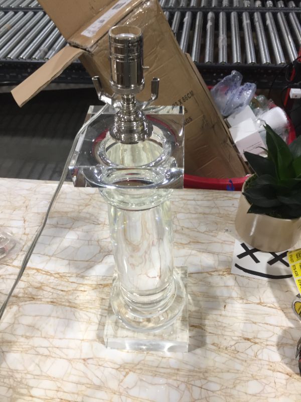 Photo 1 of CLEAR GLASS SEE THRU LAMP 23 INCHES TALL 6/1/2 WIDE 