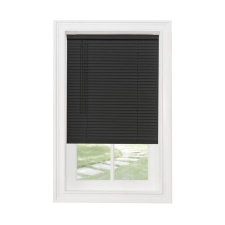 Photo 1 of ACHIM GII Morningstar Black Cordless Light Filtering Vinyl Mini Blind with 1 in. Slats 35 in. W X 64 in. L
