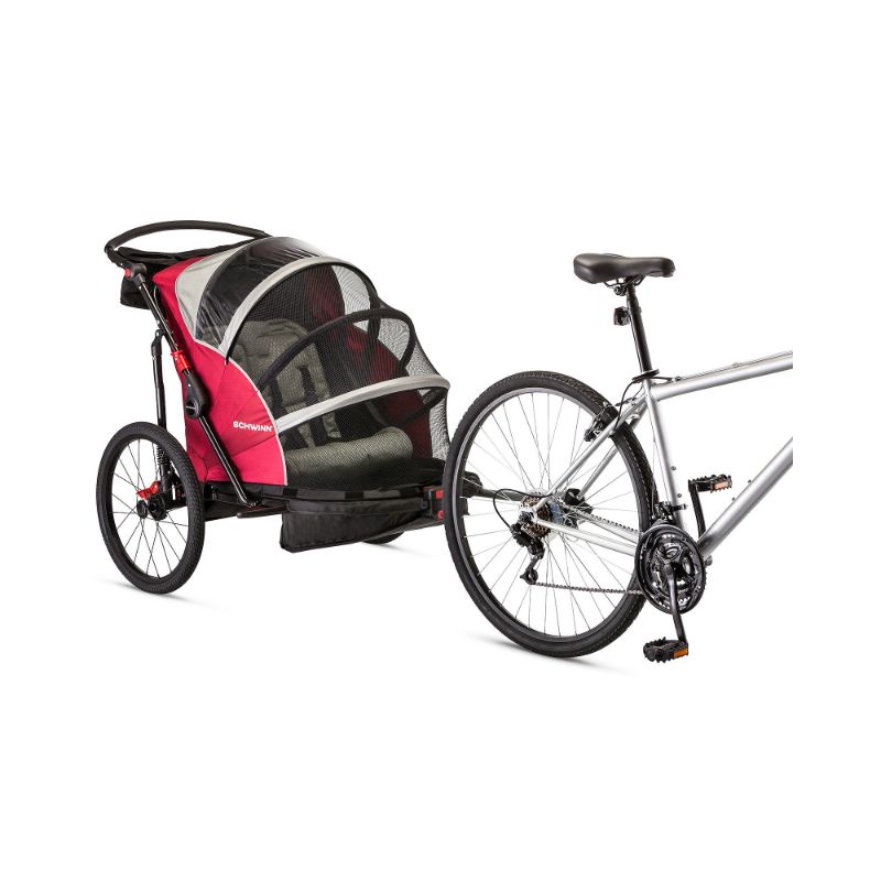 Photo 1 of Schwinn Joyrider Double Trailer Bicycle-Color:Red/Black Style:Child Trailer
