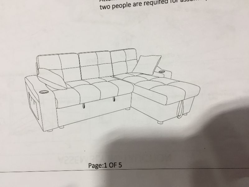 Photo 2 of 3 of 3 Grey Count L-shape Couch. The Arm Rests. Gray