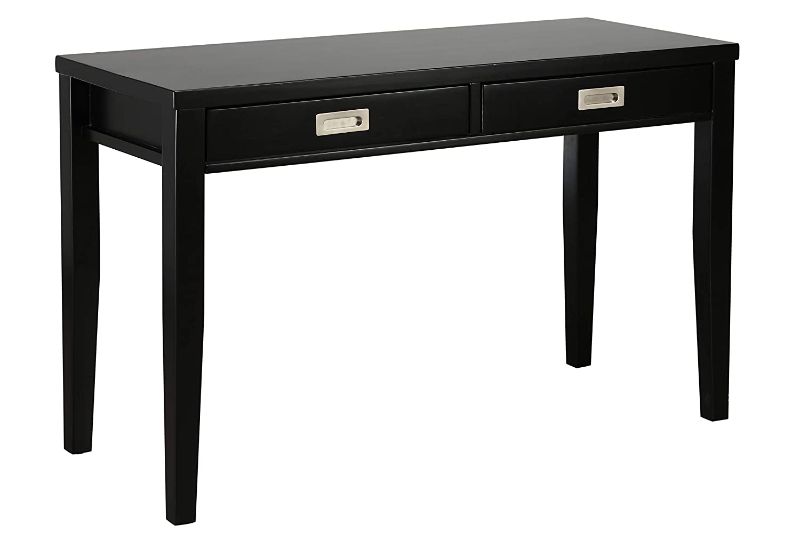 Photo 1 of Amazon Brand – Stone & Beam Modern Home Office Writing Desk with Recessed Metal Handles, 48"W, Black
