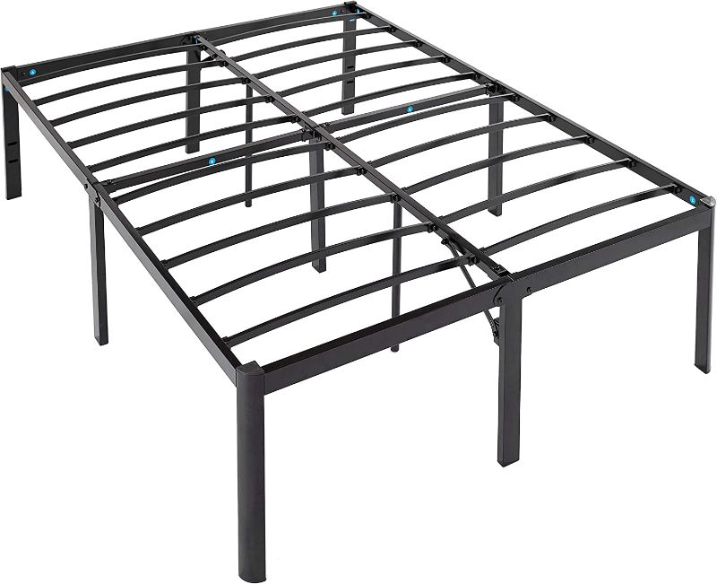 Photo 1 of Amazon Basics Heavy Duty Non-Slip Bed Frame with Steel Slats, Easy Assembly - 18"H, (Full)
