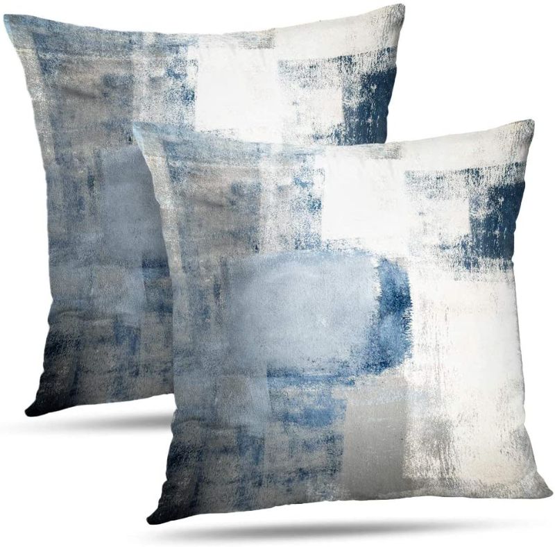 Photo 1 of Alricc Blue and Grey Throw Pillow Covers 26x26 Teal, 2 Pack Square Decorative Pillow Cases Cushion for Farmhouse Home D¨¦cor
